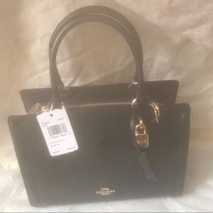 COACH: Small Black Leather Zoe Carryll